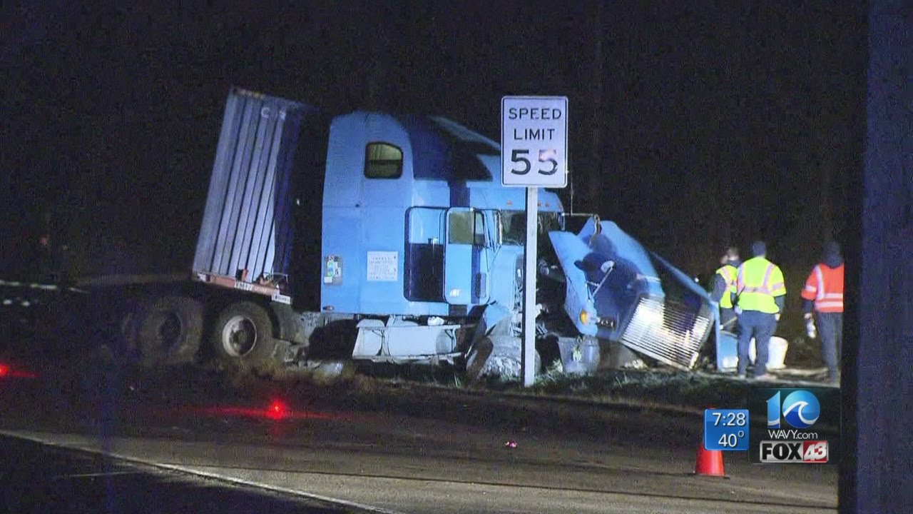 Fatal tractor-trailer crash closes lanes on Route 58 - YouTube