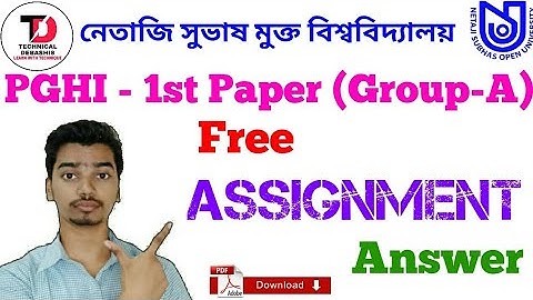 PGHI 1st Paper (Group A) Assignment Answer || PG History 1st Year Assignment Answer