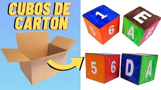 🔥🎲Como hacer un DADO de CARTON para niños [ Como hacer un CUBO de CARTÓN para niños ]