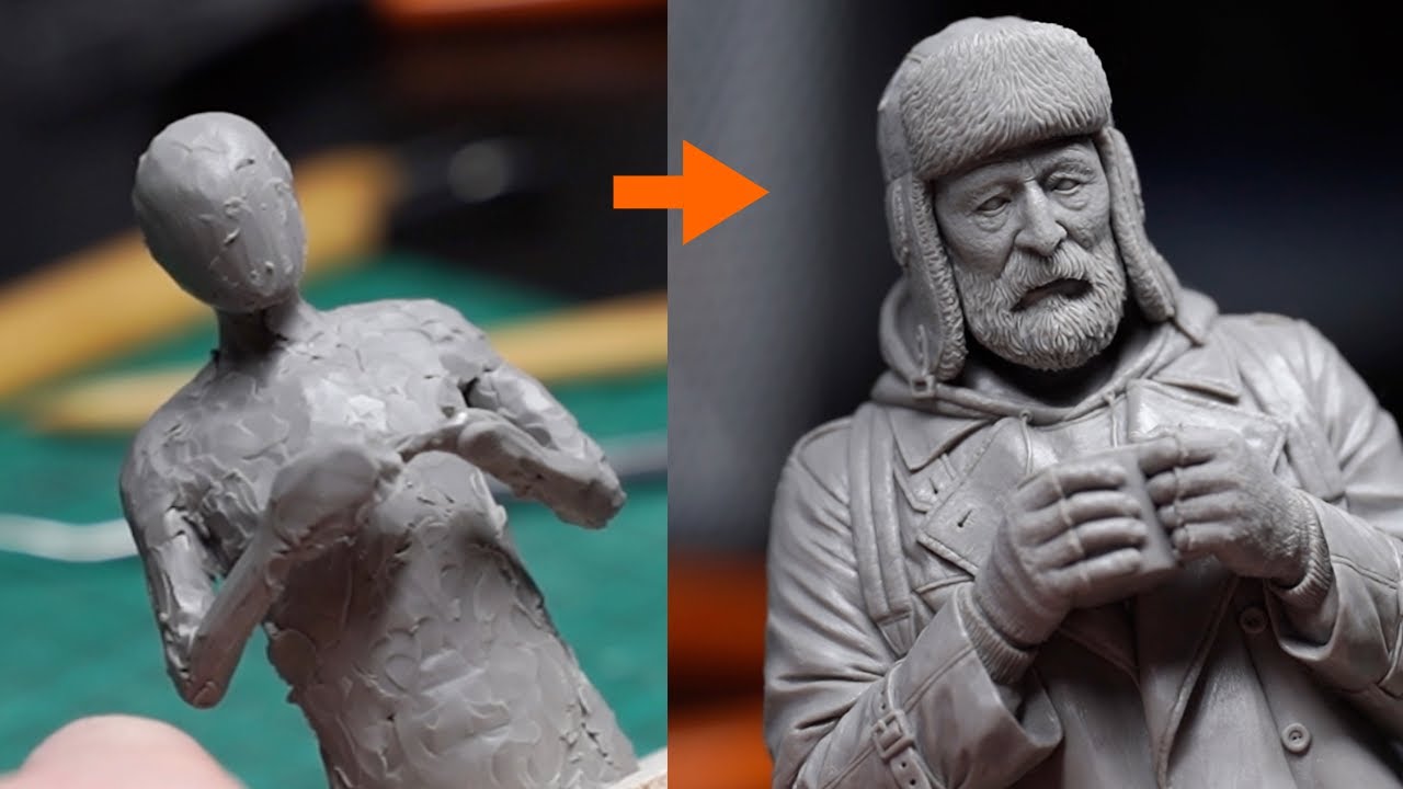 How to sculpt a head with polymer clay( timelapse ) YouTube