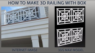 3D Studio Max 2017 - Tutorial - How to make railing with box [Urdu][Exterior Video #3] by H2 3D