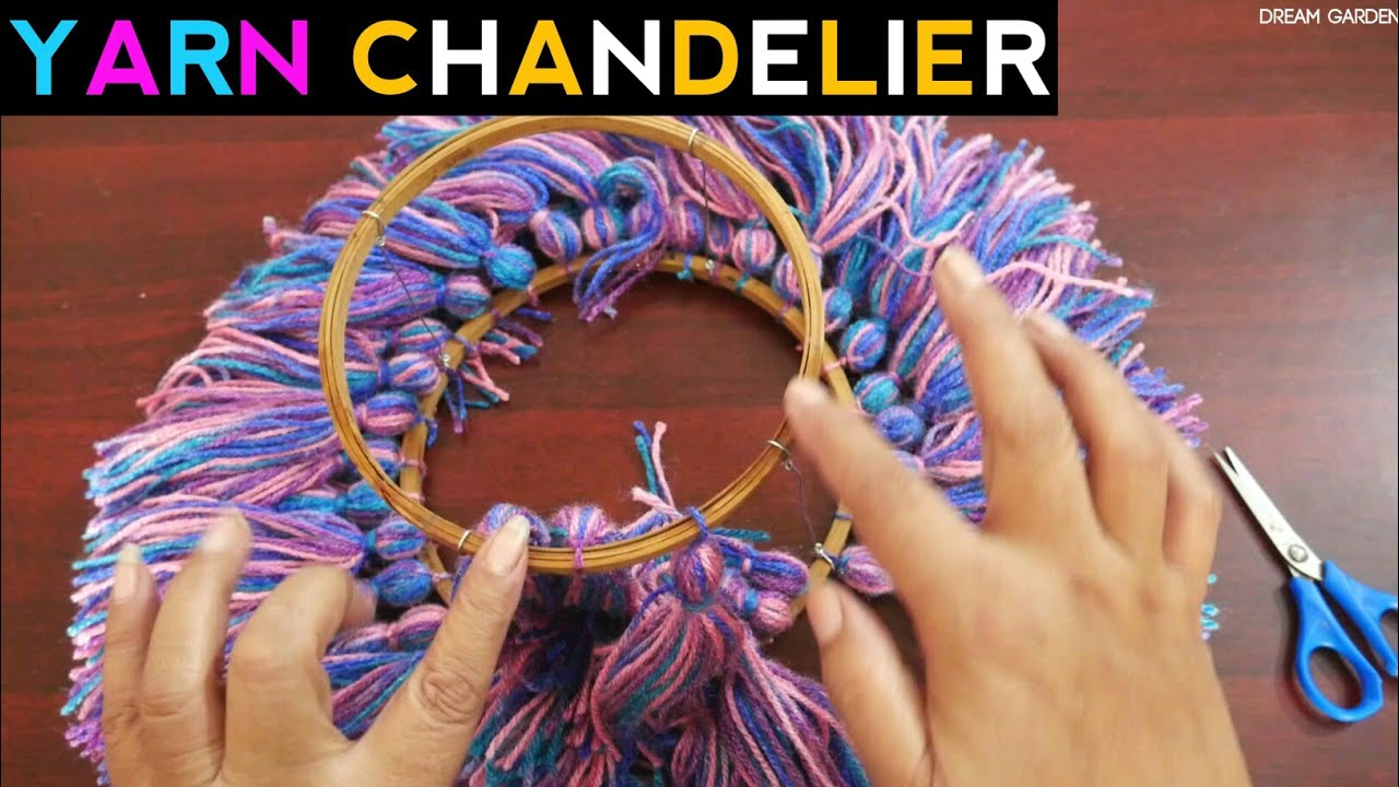 How to make Yarn Chandelier DIY Tassel Chandelier Home Decor Ideas