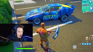 Surprising YOUTUBERS with their OWN Car in Fortnite! (LAZARBEAM,NINJA &amp; MORE..!)