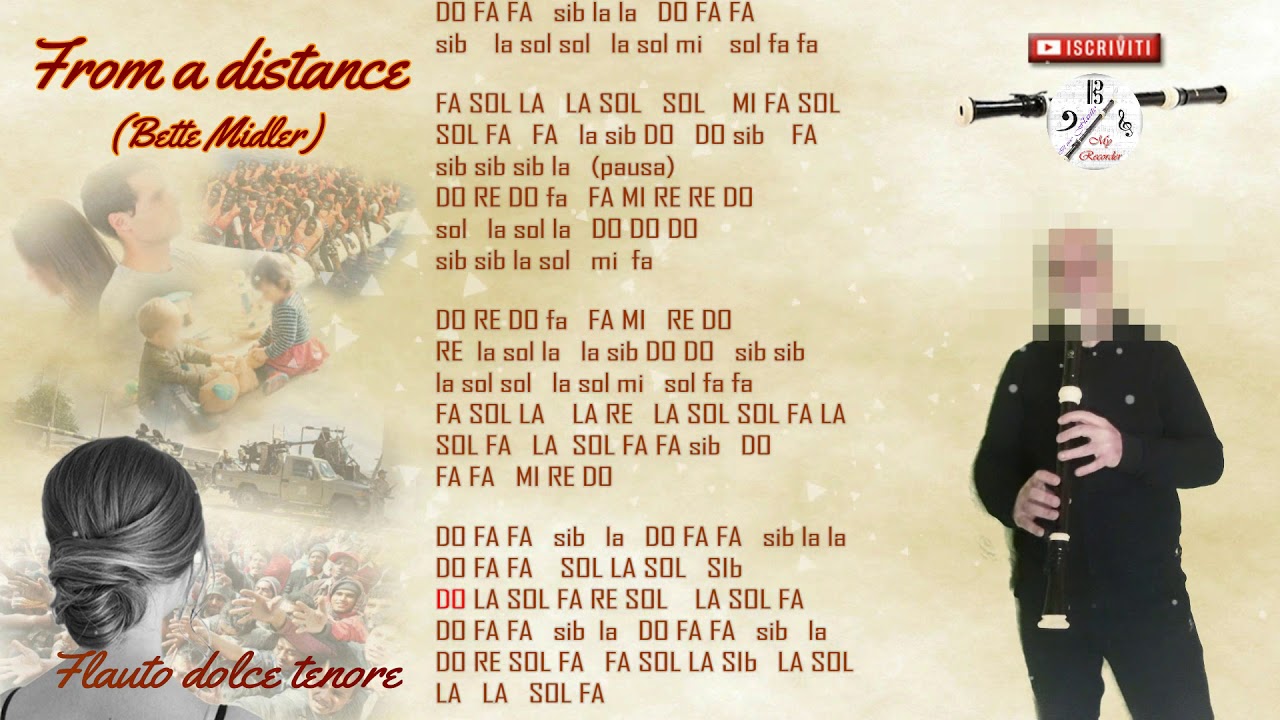 From a distance (Bette Midler) flauto dolce tenore , tenor recorder, flûte à bec tenor, flauta dulce