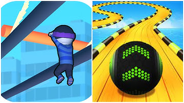 Roof Rails vs Going Balls | Android iOS Mobile Gameplay Walkthrough