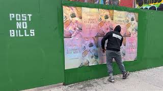 Reflective Wheat Pasting Install in NYC – Biossance Poster by