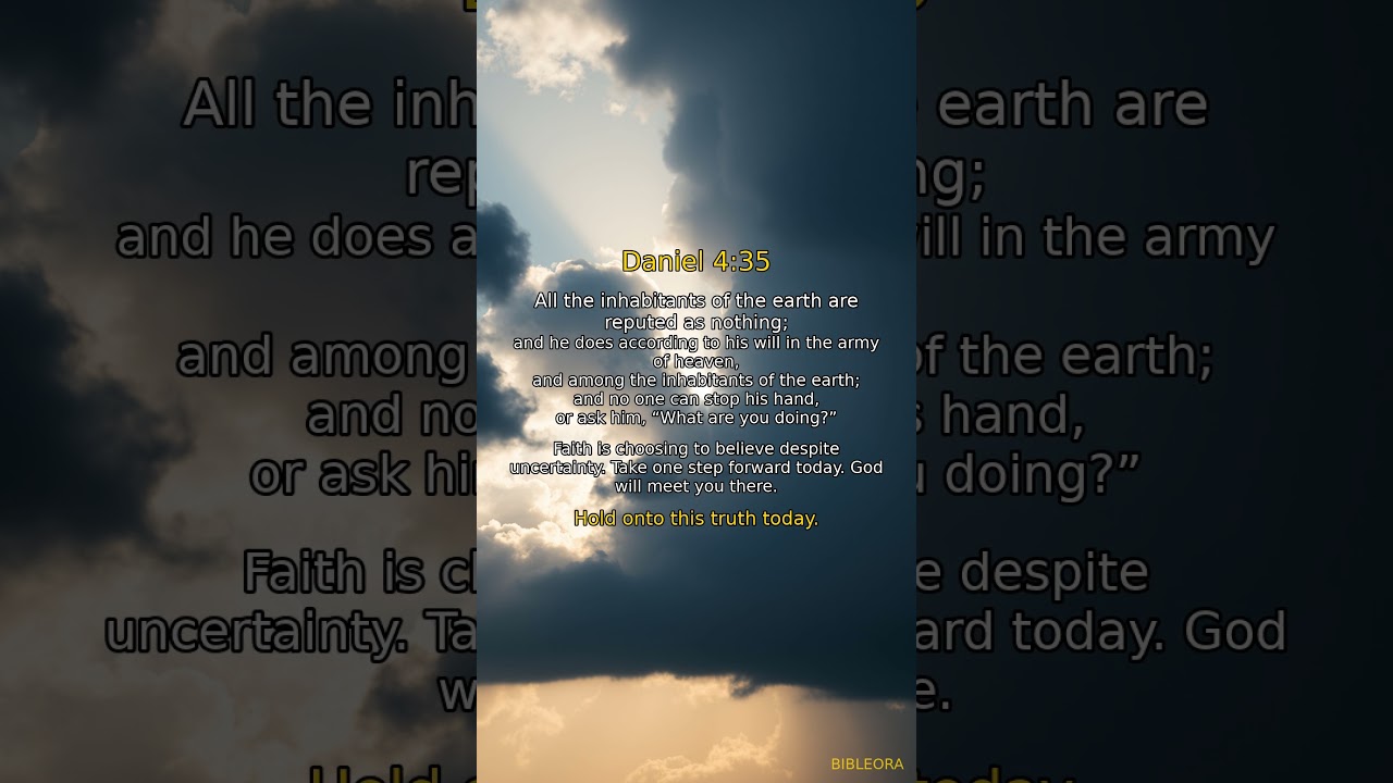 ✝️ POWERFUL SCRIPTURE: Strengthen Your Faith | Daniel 4:35 #shorts