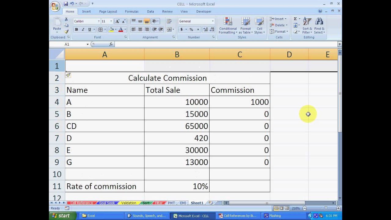 Microsoft Excel Tutorial in Bengali (Part 10) Cell Reference - YouTube