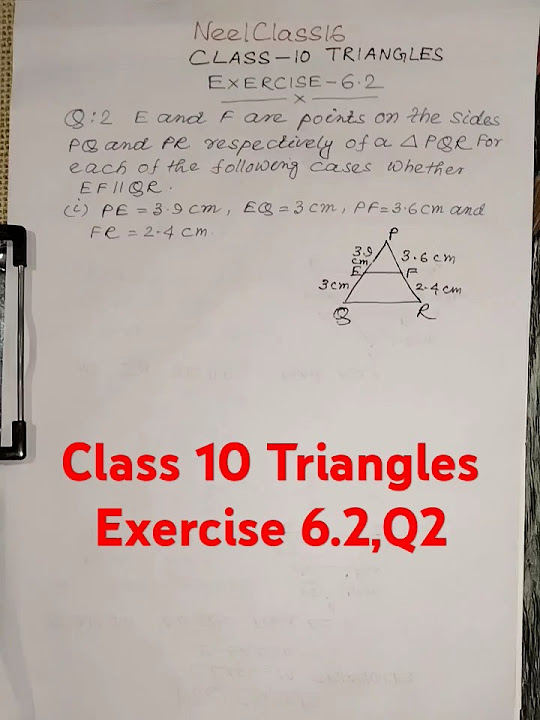 Class 10 triangles exercise 6 2 question 2 ncert solutions neelclass16