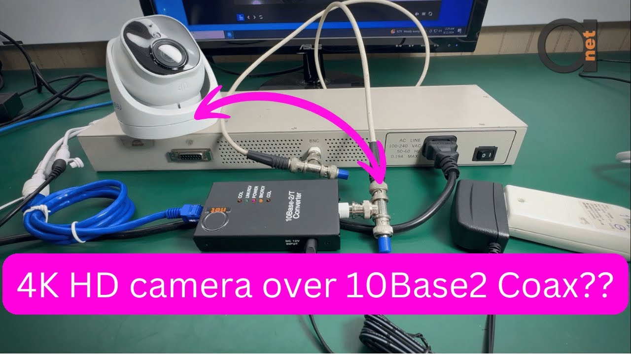 Watch How We Connected a 4K IP Camera to a 90s 10Base2 Coax Network ...