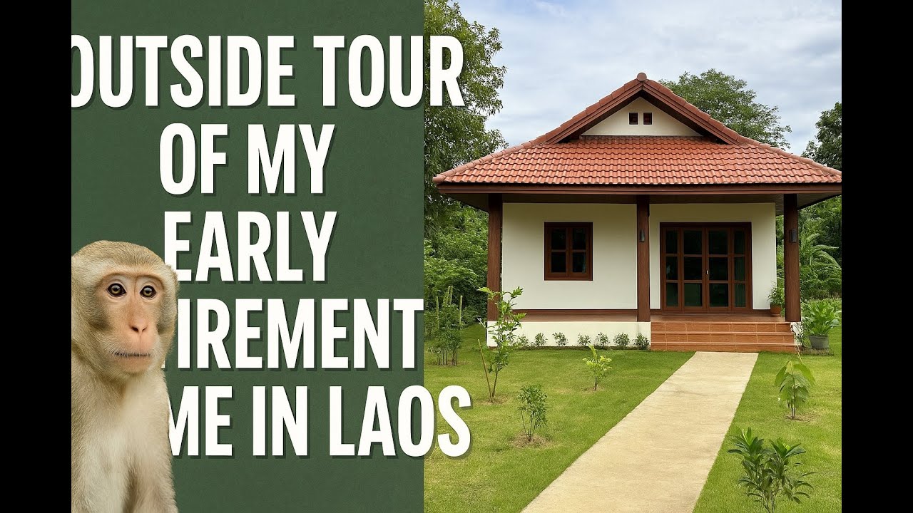 Outside  tour of My Laos house  in Early Retirement