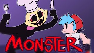 Monster with lyrics [Friday Night Funkin' animatic] (Cover by @recorderdude)