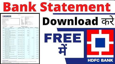 HDFC Bank Statement Download | Download E-Statement in PDF from Mobile online | Statement on Mail