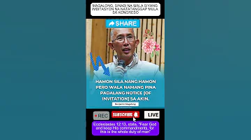 MAGALONG SINABI NA WALA SIYANG IMBITASYON NA NATATANGGAP MULA SA KONGRESO Viralvideo 