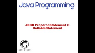 JDBC PreparedStatement & CallableStatement Interface - Abhishek S. Rao