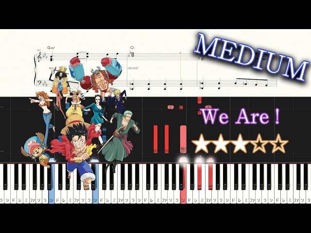 One Piece OP 1 - We Are ! - Medium Piano Tutorial + Sheets - YouTube