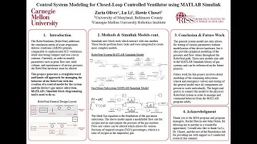 Control System Modeling for Closed-Loop Controlled Ventilator: RI Summer Scholar Zaria Oliver