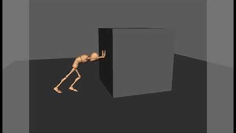 B Pushing a heavy object