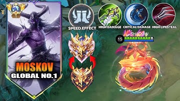 WTF DAMAGE!! BEST 1 HIT BUILD MOSKOV 2025 (recommended build and emblem)- MLBB!!