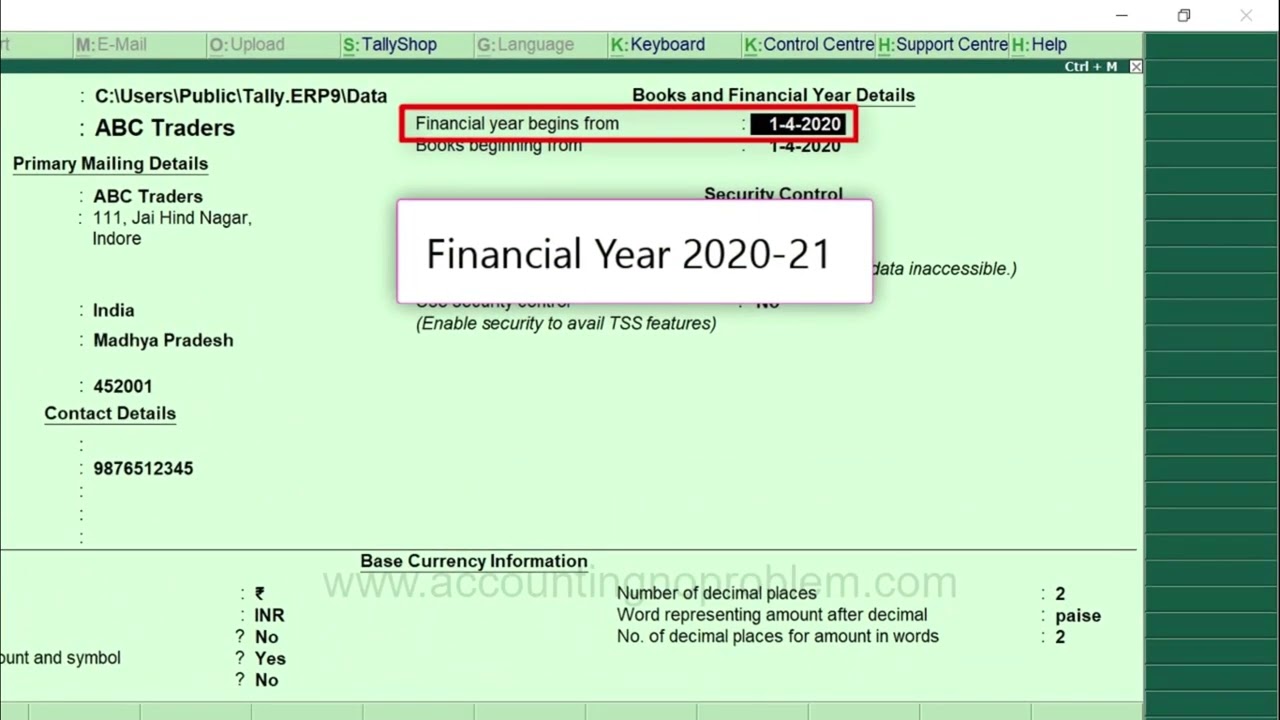 Create New Company in Tally ERP9 | Start Tally From Scratch