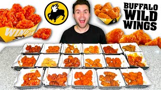 I tried 18 FLAVORS of Buffalo Wild Wings! $100 Menu Review!