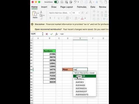 Excel's Mean: The