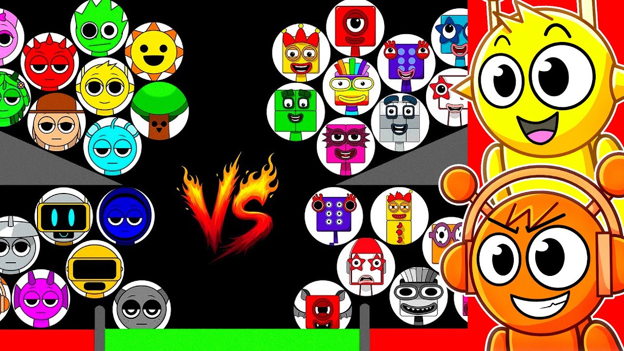 SPRUNKI vs NUMBERBLOCKS (Marble Race)