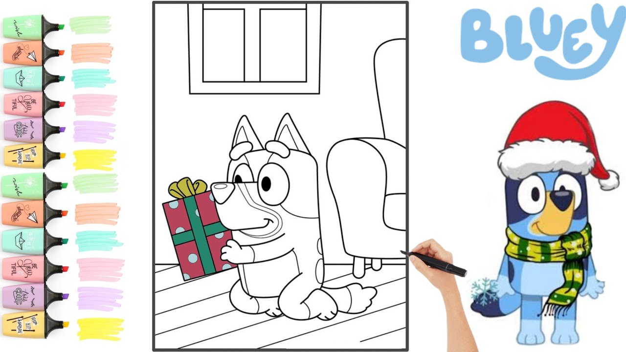 Bluey Jingle Bells Coloring and Drawing Bluey Jingle Bells Coloring