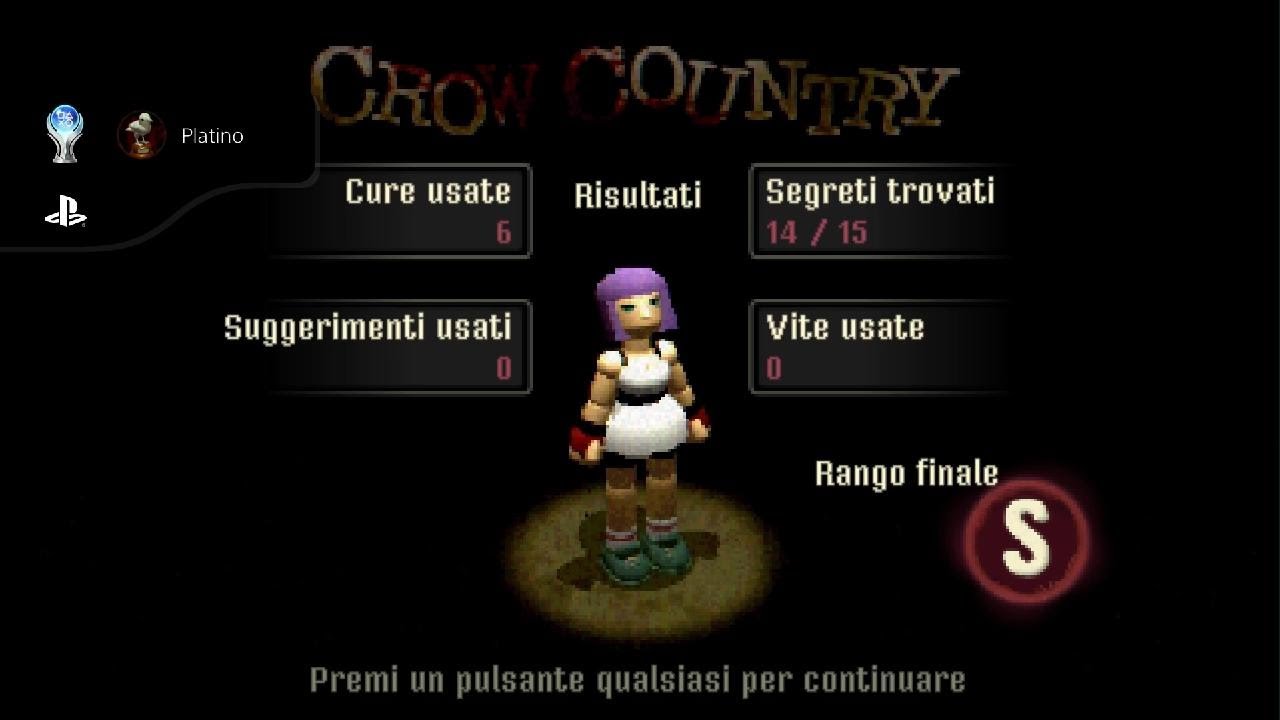 Crow Country Rank S and Platinum Trophy