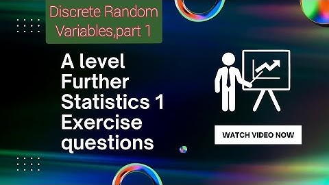 A-level further statistics-discrete random variables exercise A-Questions 1-5 #maths #alevel