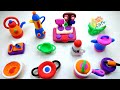 DIY How to Make polymer clay Miniature Kitchen Set, hand pump, sewing machine, washing machine#29