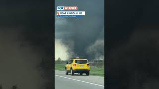 'OH MY GOSH': Massive Tornado Along I80 In Nebraska #extremeweather #stormchasing
