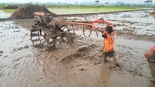 Anak kecil bajak sawah