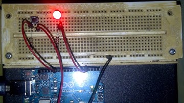 PUSH ON 1 LED, membuat led menyala dengan tombol push