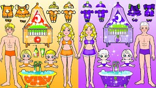 Yellow VS Purple Mother and Daughter New House 💗 Barbie Family Contest  💚 Woa Barbie England