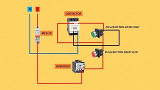 contactor self holding with push button | self holding contactor circuit