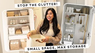 MAXIMIZING MY SMALL ENTRYWAY CLOSET W/ DIY STORAGE UPGRADES *renter-friendly makeover on a budget*