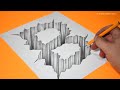 Drawing Cracked B Hole | Anamorphic Optical Illusion / 3D Trick Art