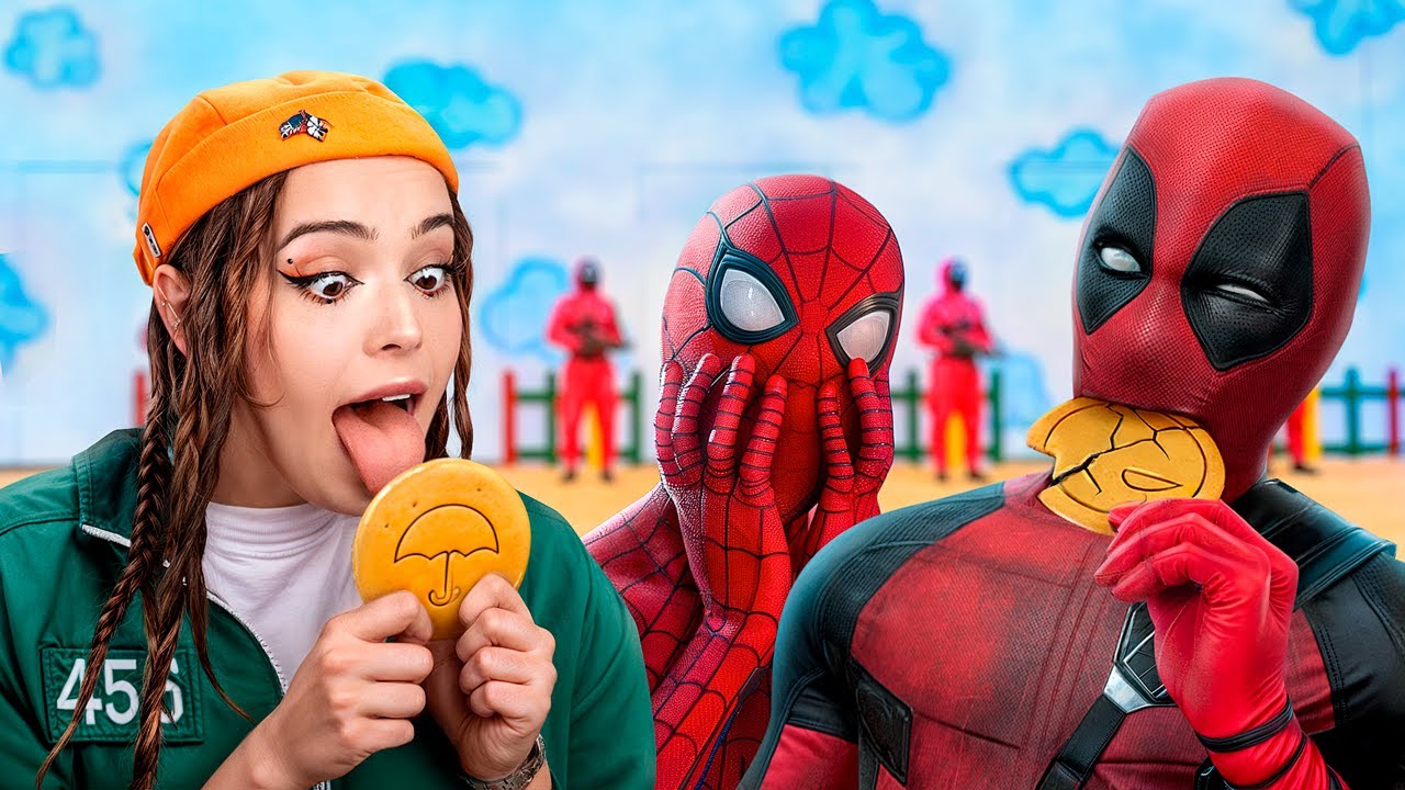 スーパーヒーローとイカゲーム！ スーパーマン vs デッドプール vs グウェン・ステイシー！