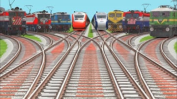8 rails passing by curved branched railroad track risky railroad track/train sim world5 