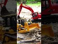 Construction After Mini Tsunami! 🌊🚧 RC Vehicles Rebuild the Forest Road #Shorts