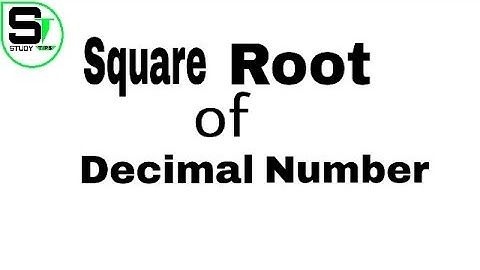 Square root of Decimal number