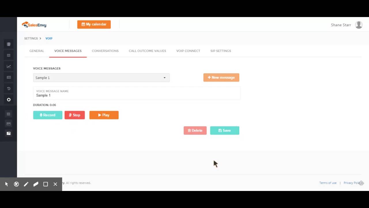 Skype dialer -SalesEnvy-Create a voice message