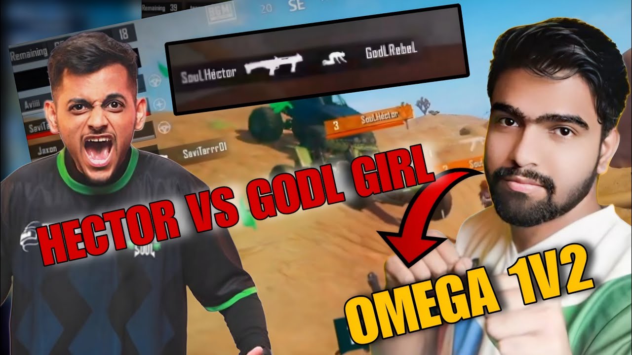 Soul hector vs godlike girl| omega quick 1v2 🥵| soul goblin 1v3