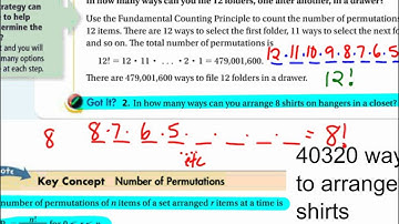 Algebra 2 Chapter 11 Section 1 Permutations and Combinations