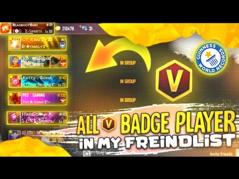 Comment Your UID To Get V Badge ID Request 🔥|| All V Badge Youtubers In My FreindList 😱|| Top2Gamers