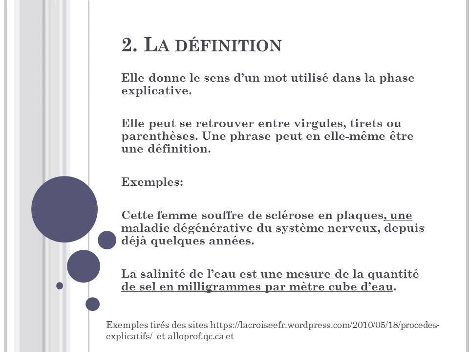 Les Procedes Explicatifs Les Procedes Explicatifs
