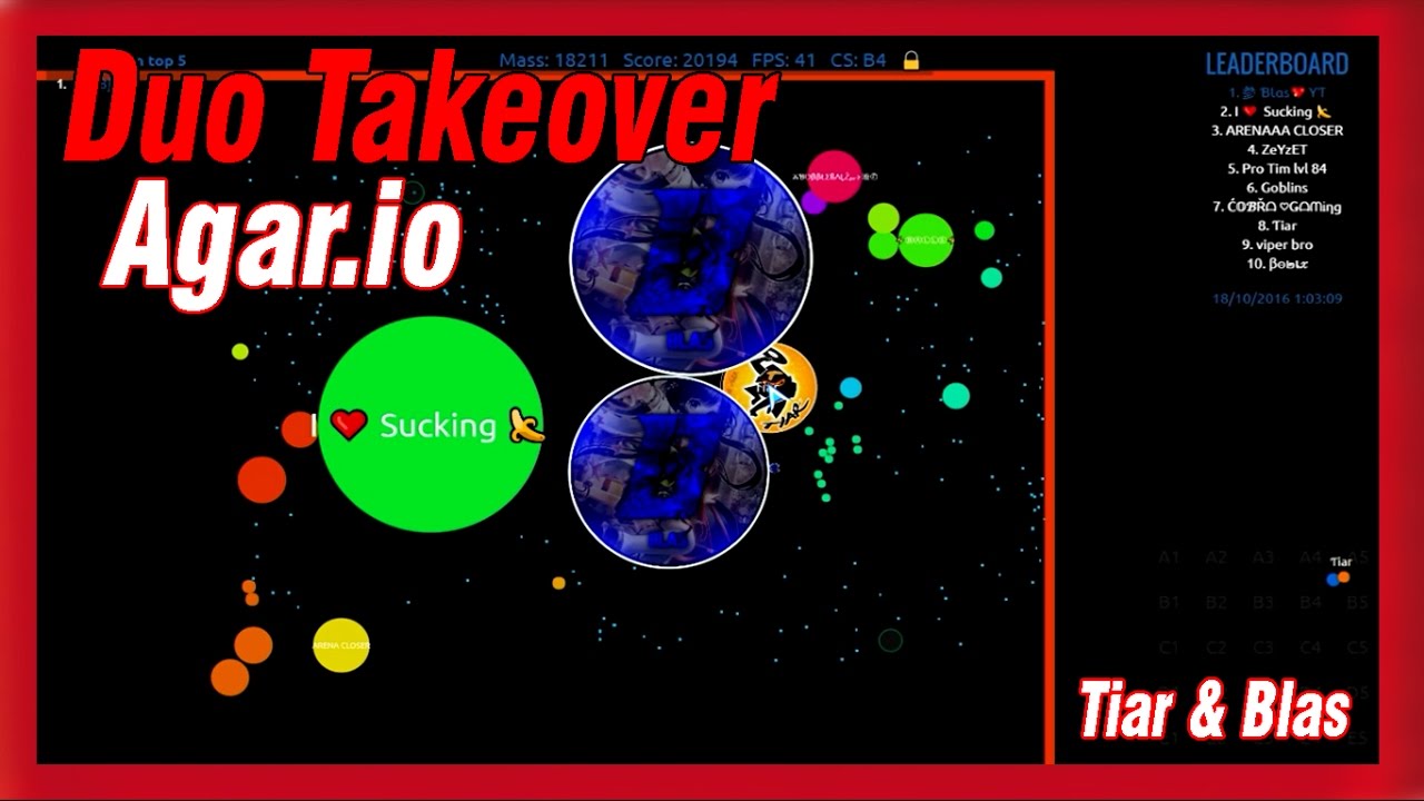 Agar.io | Duo Takeover w/ Tiar