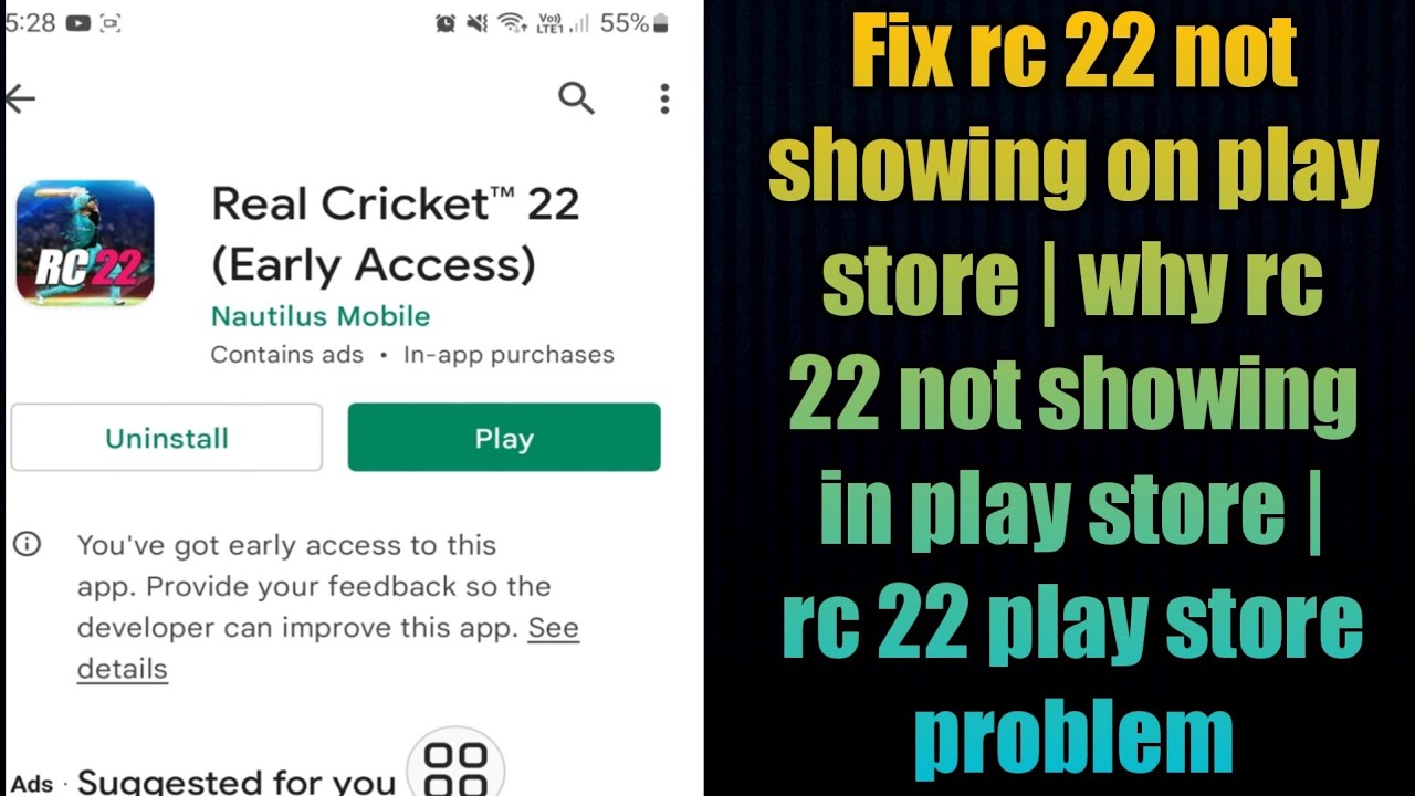 Fix rc 22 not showing on play store | why rc 22 not showing in play store | rc 22 play store problem