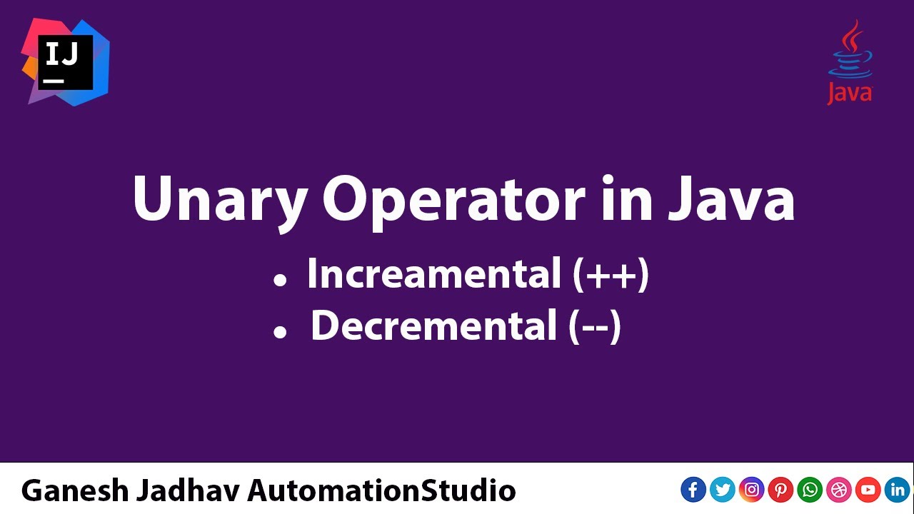 Unary Operators in Java [Postfix Incremental(++), Decremental ...